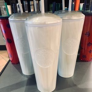 Starbucks Pearl White Marbled Dome Kaleidoscope Tumbler Cold Cup 24oz Venti 2021